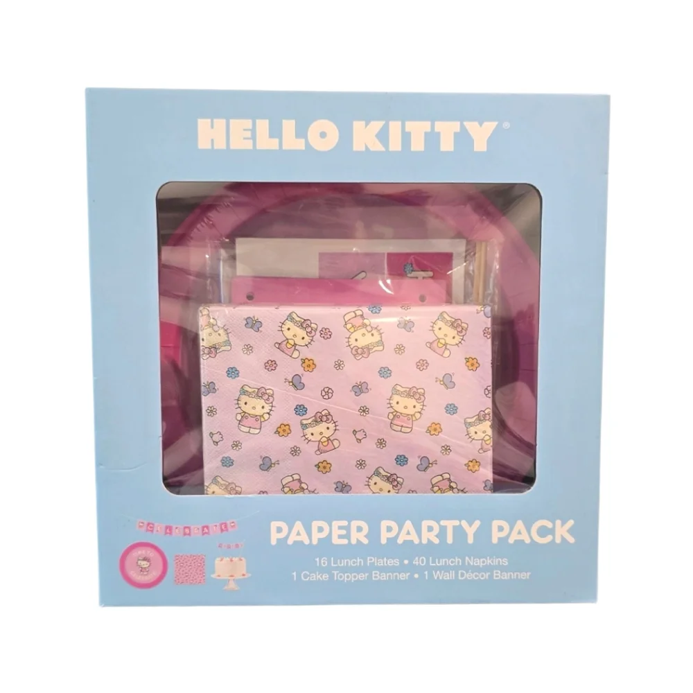 Hello Kitty Pink Paper Party Pack - 58 total Pieces